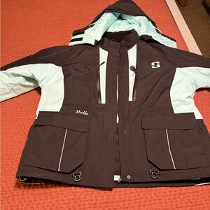 Women's Black and Mint Ski Jacket